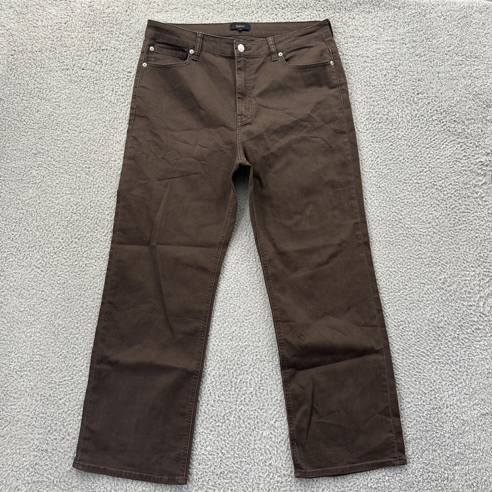 Quince Bella Stretch Straight Leg Jeans Coffee Brown High Rise Women's 31 x 27
